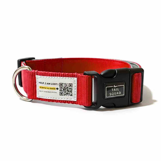 Pet Collar With QR Code | Smart ID Safety Collar For Dogs (Red)