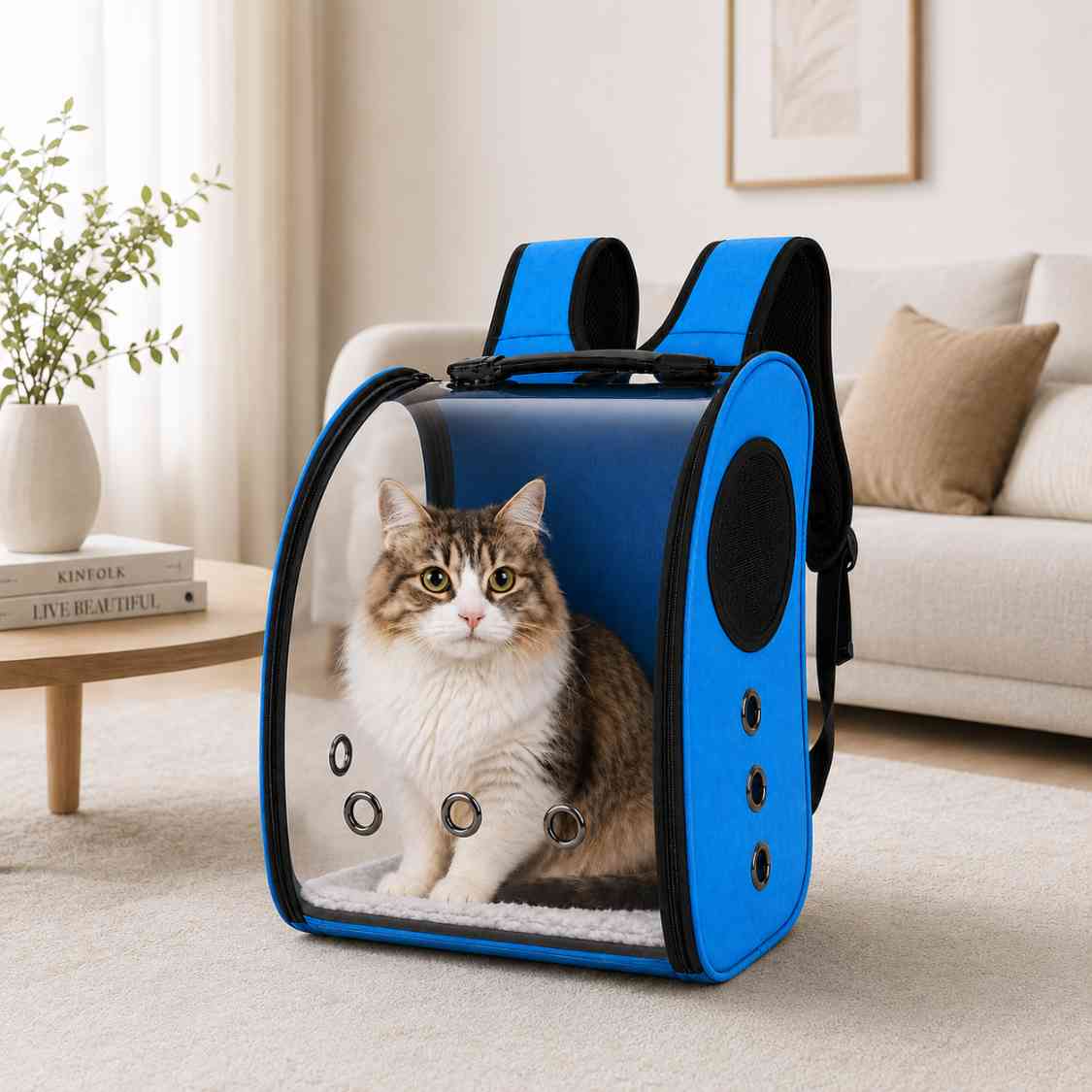 Transparent Pet Travel Backpack With Breathable Vents