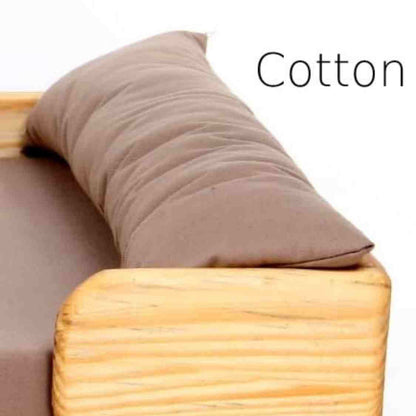 Luxury Wooden Pet Bed For Small Dogs & Cats With Soft Cushion & Mattress