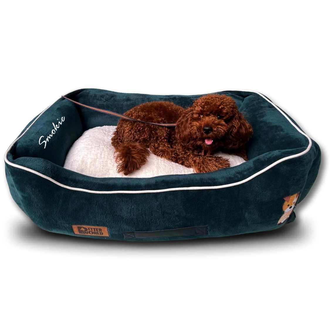 Lounger Dog Bed with Removable Cushion | Soft Washable Pet Sofa Bed with Anti Slip Base