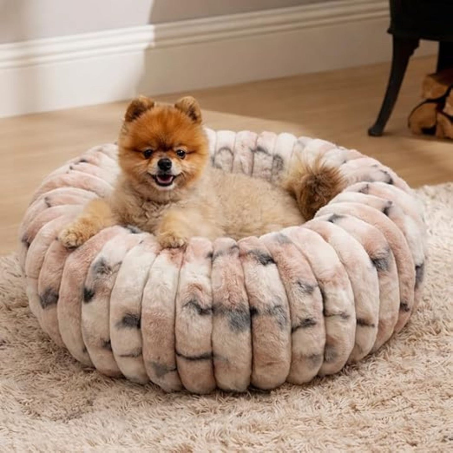 Donut Pet Bed for Cats & Small Dogs – Soft Plush, Cozy, Reversible 2-in-1, Washable, Extra-Small