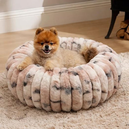 Donut Pet Bed for Cats & Small Dogs – Soft Plush, Cozy, Reversible 2-in-1, Washable, Extra-Small