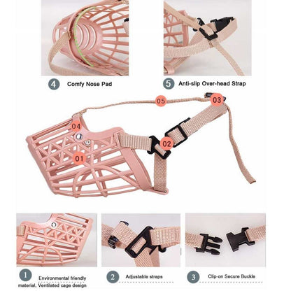 Soft Dog Muzzle - Adjustable Anti Bite Mouth Cover for Safe Training