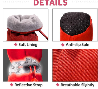 Protective Dog Shoes for Small To Large Breeds | Anti Slip & Secure Fit (Red)