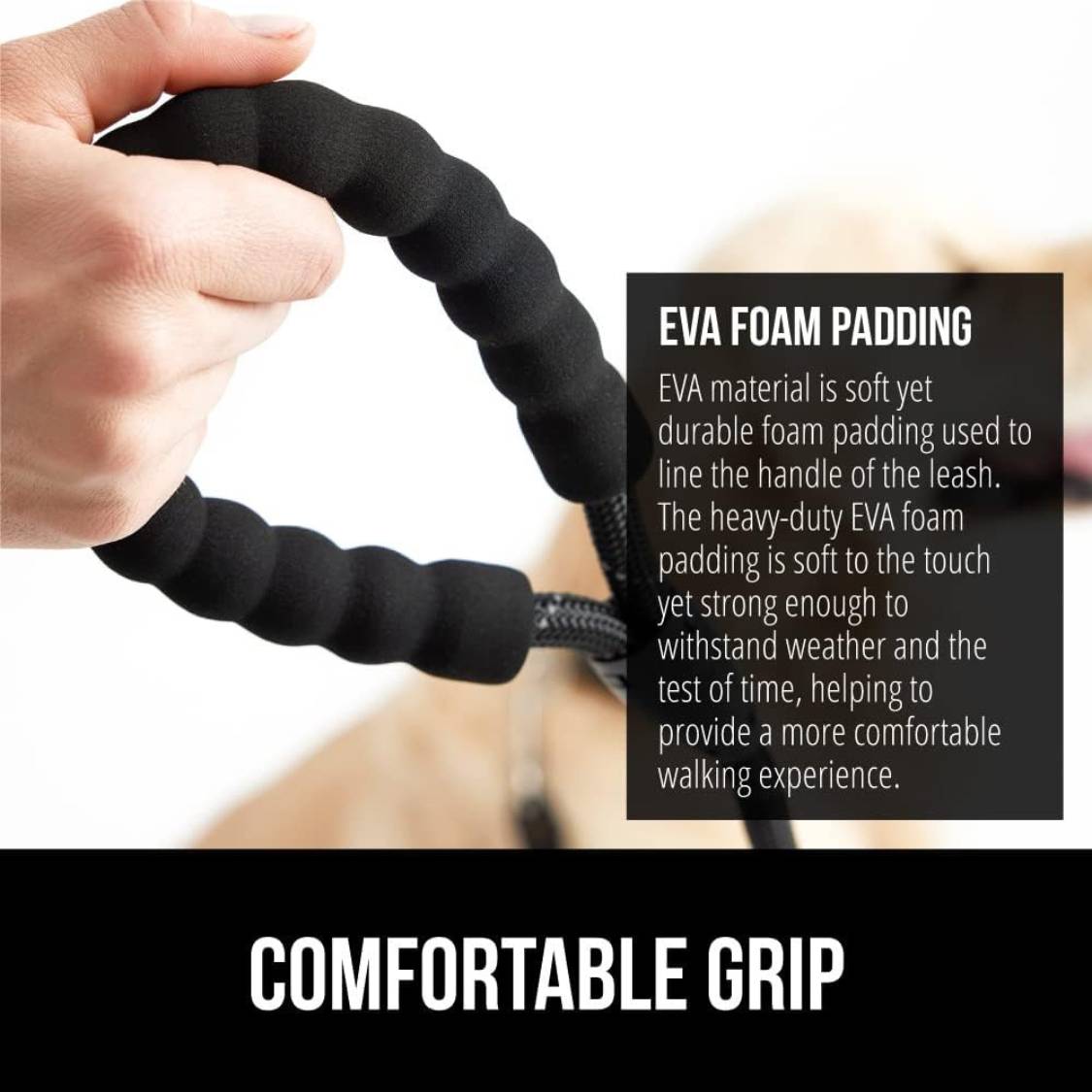 Black Heavy Duty 5 Feet Dog Leash for Small, Medium & Large Breeds | Reflective