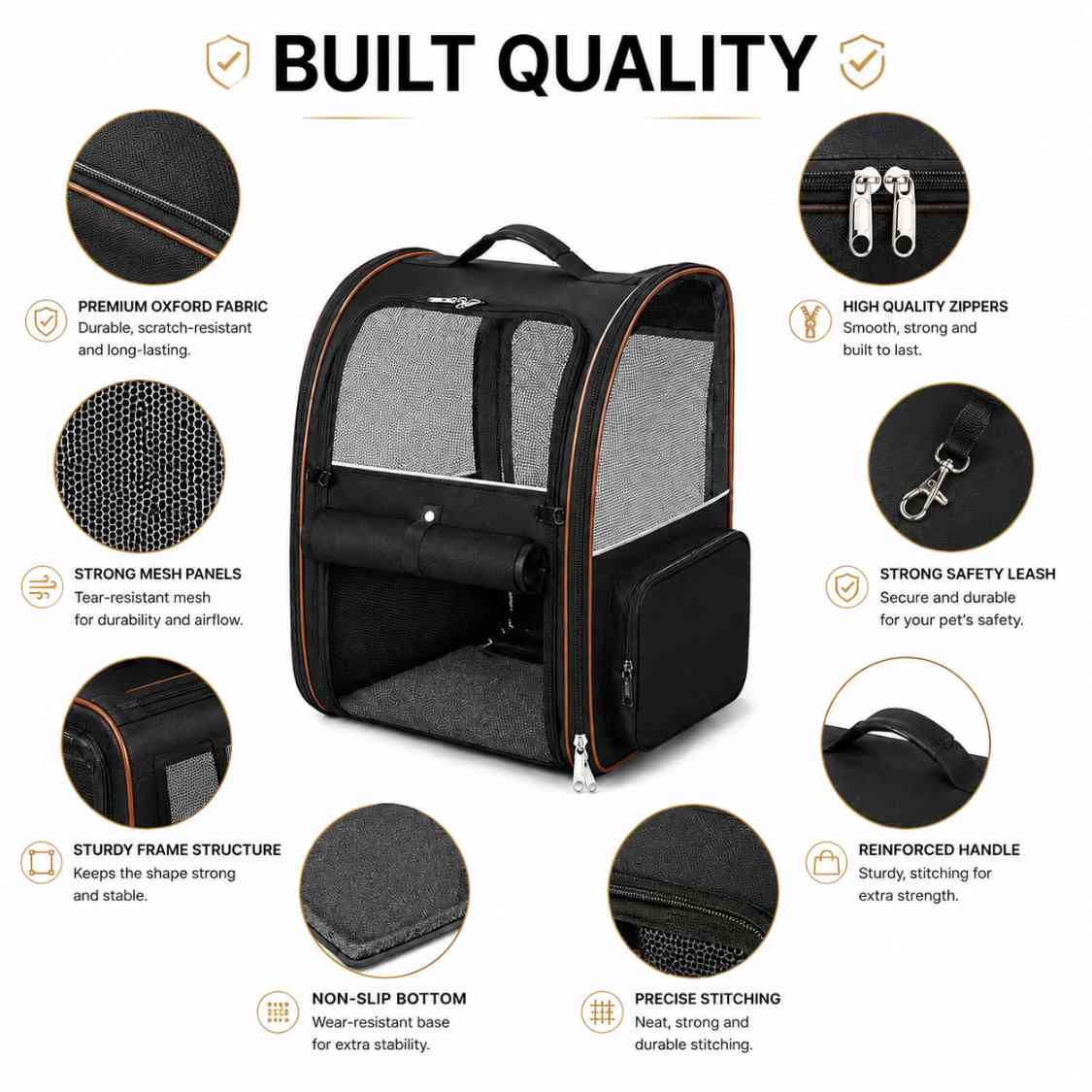 Expandable Pet Carrier Bag With Breathable Mesh Bag For Cats & Small Dogs