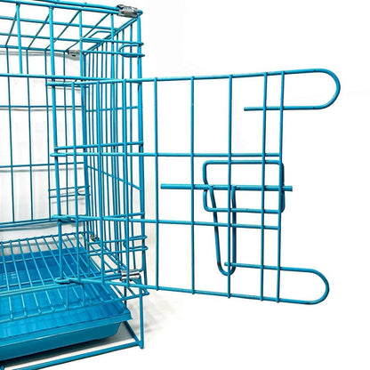 Dog Cage Double Door with Removable Tray Foldable Crate