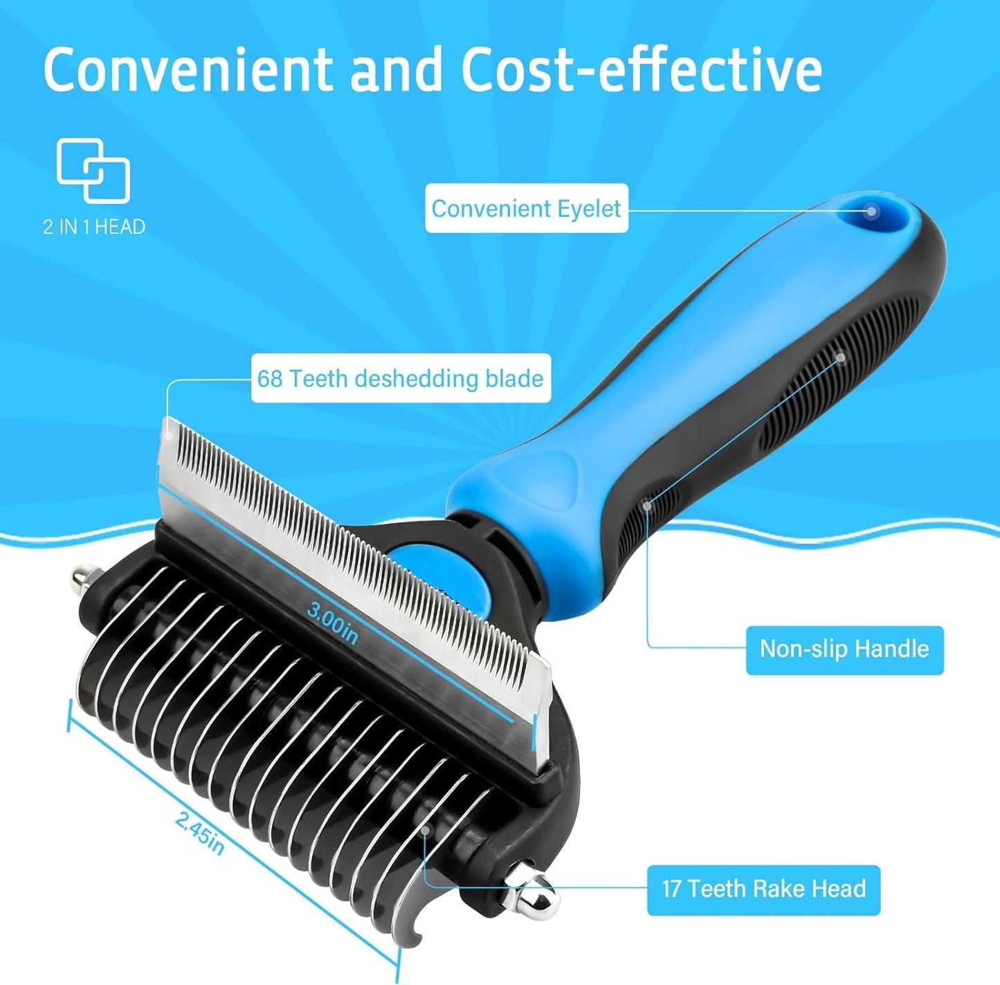 2 in 1 Pet Brush & Comb | Grooming Tool for Pet