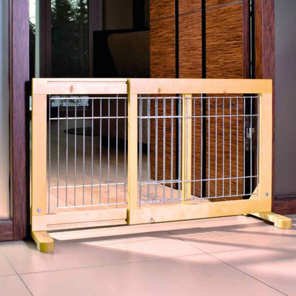 Trixie Pinewood Dog Barrier With Door | Indoor Pet Safety Gate