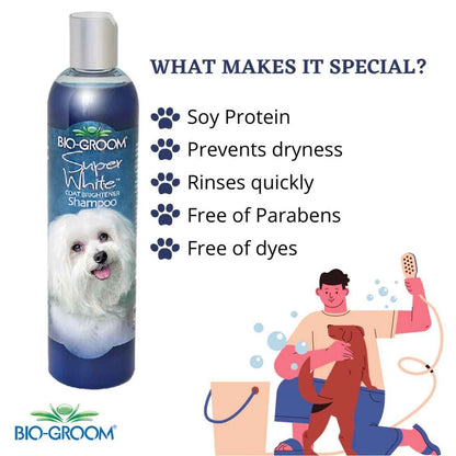 Bio Groom Pet Shampoo | Bright White Coat & Deep Clean 355ML