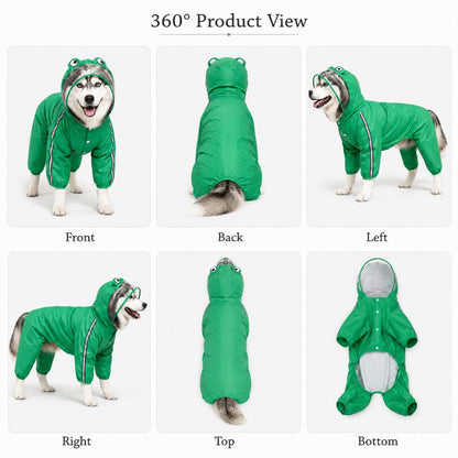 Waterproof Dog Raincoat With Transparent Hood For Dogs