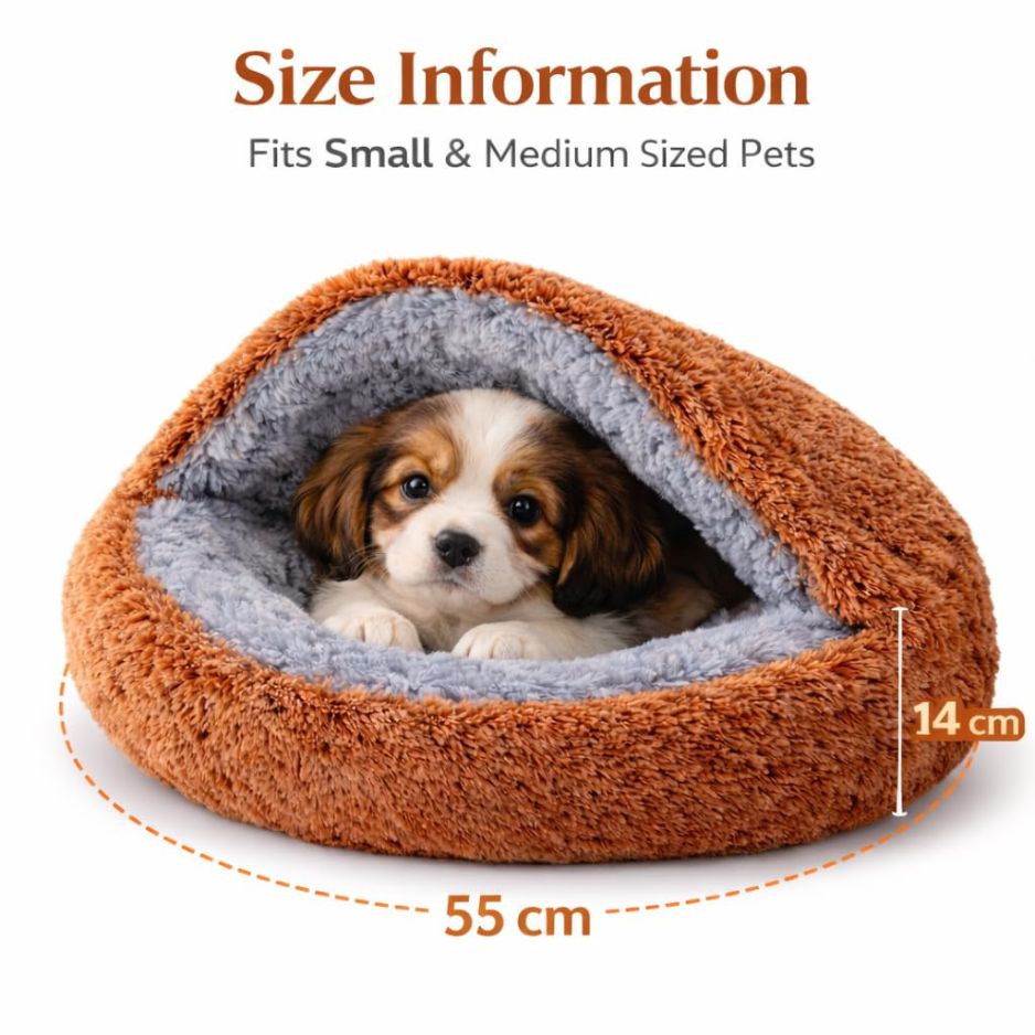 Ultra Soft Plush Round Pet Bed for Dogs & Cats – Warm Cozy Washable Bed with Anti-Slip Base