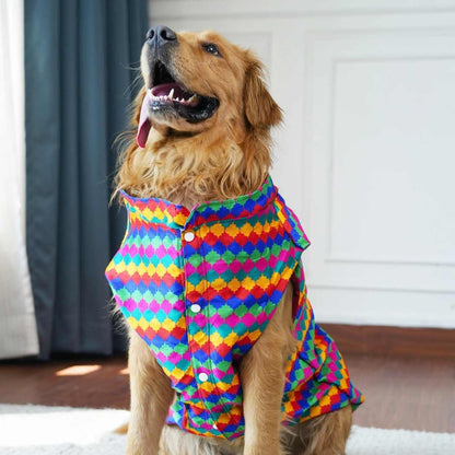Multicolor Geometric Dog Kurta | Designer Party Wear for Dogs