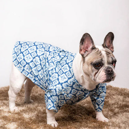 Traditional Blue Printed Kurta for Dogs