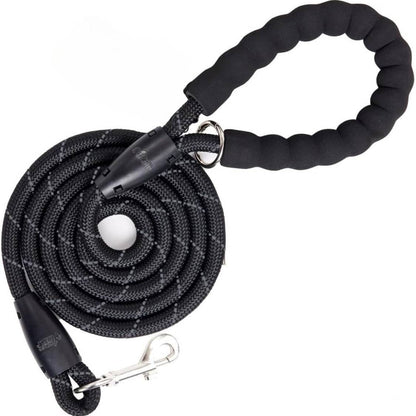 Black Heavy Duty 5 Feet Dog Leash for Small, Medium & Large Breeds | Reflective