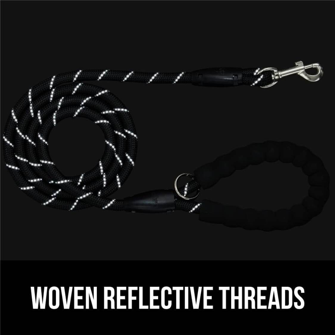 Black Heavy Duty 5 Feet Dog Leash for Small, Medium & Large Breeds | Reflective