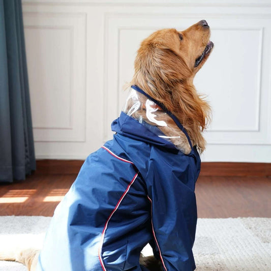 Dog Raincoat with Transparent Hood | Lightweight Rain Jacket