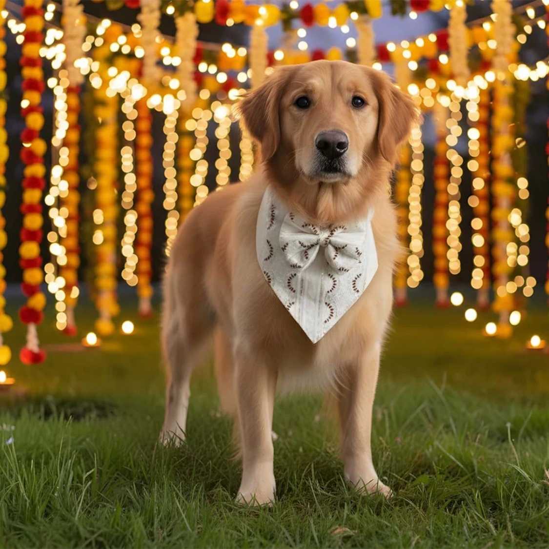 Scarlet Spark Dog Bandana | Comfortable Adjustable Festive Wear