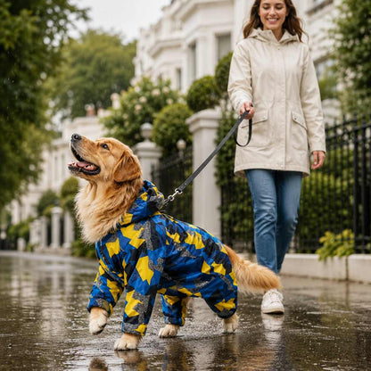 GeoShield Waterproof Dog Raincoat With Hood | Full Body Dog Rainwear