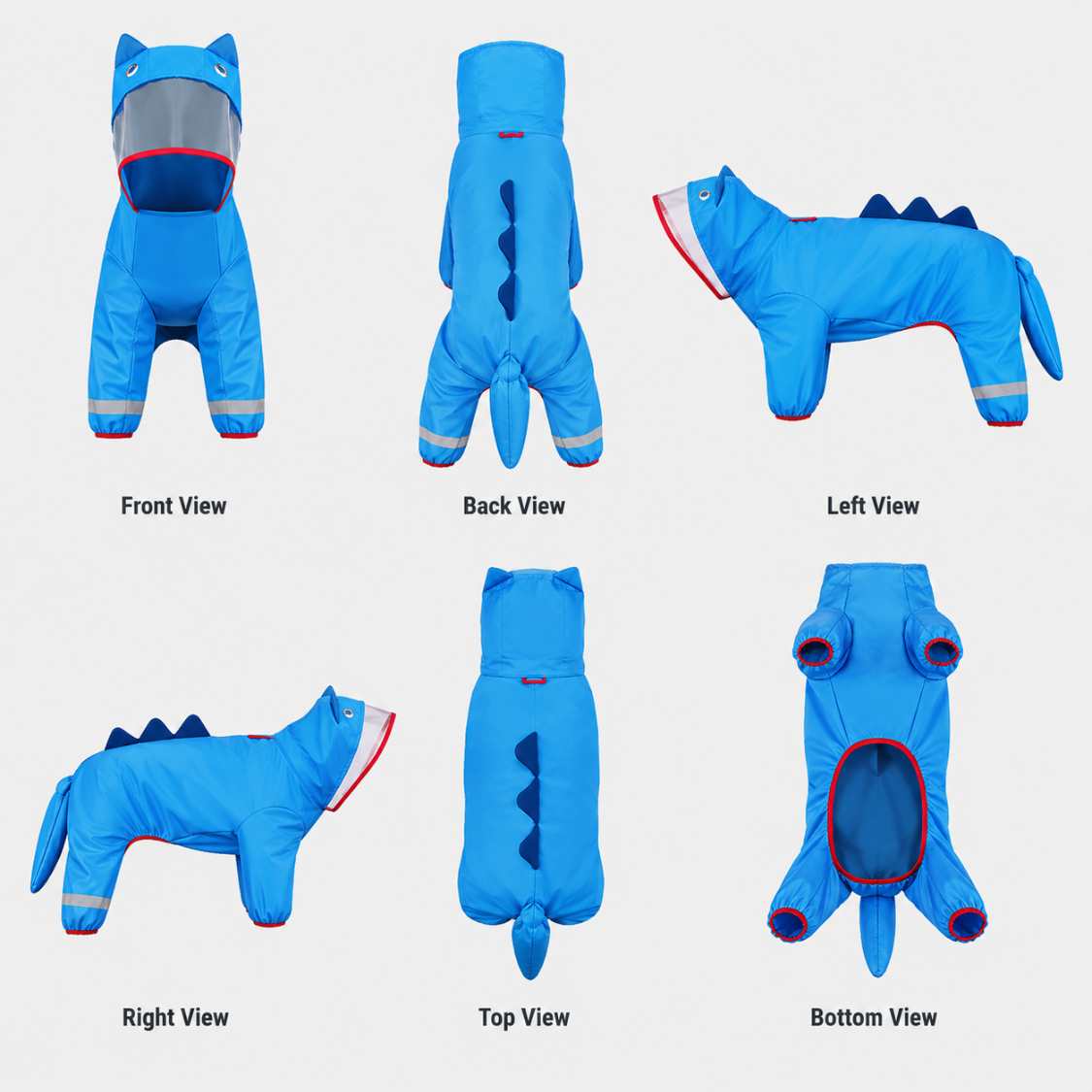 Waterproof Dog Jumpsuit Raincoat with Hood for Full Body Rain Protection