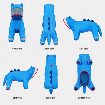 Waterproof Dog Jumpsuit Raincoat with Hood for Full Body Rain Protection