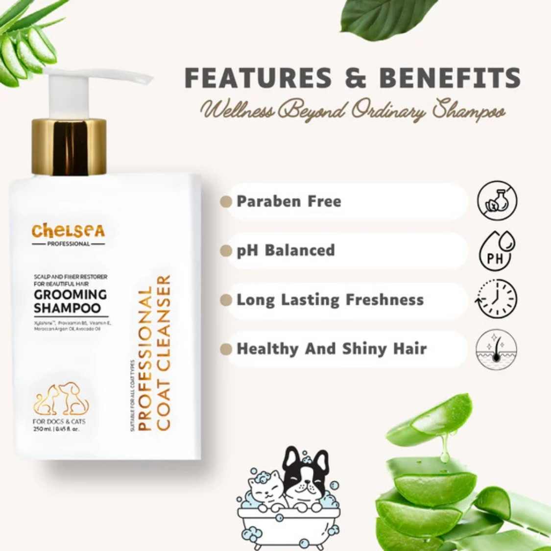 Professional Dog Shampoo 250ml | Anti Odor Care
