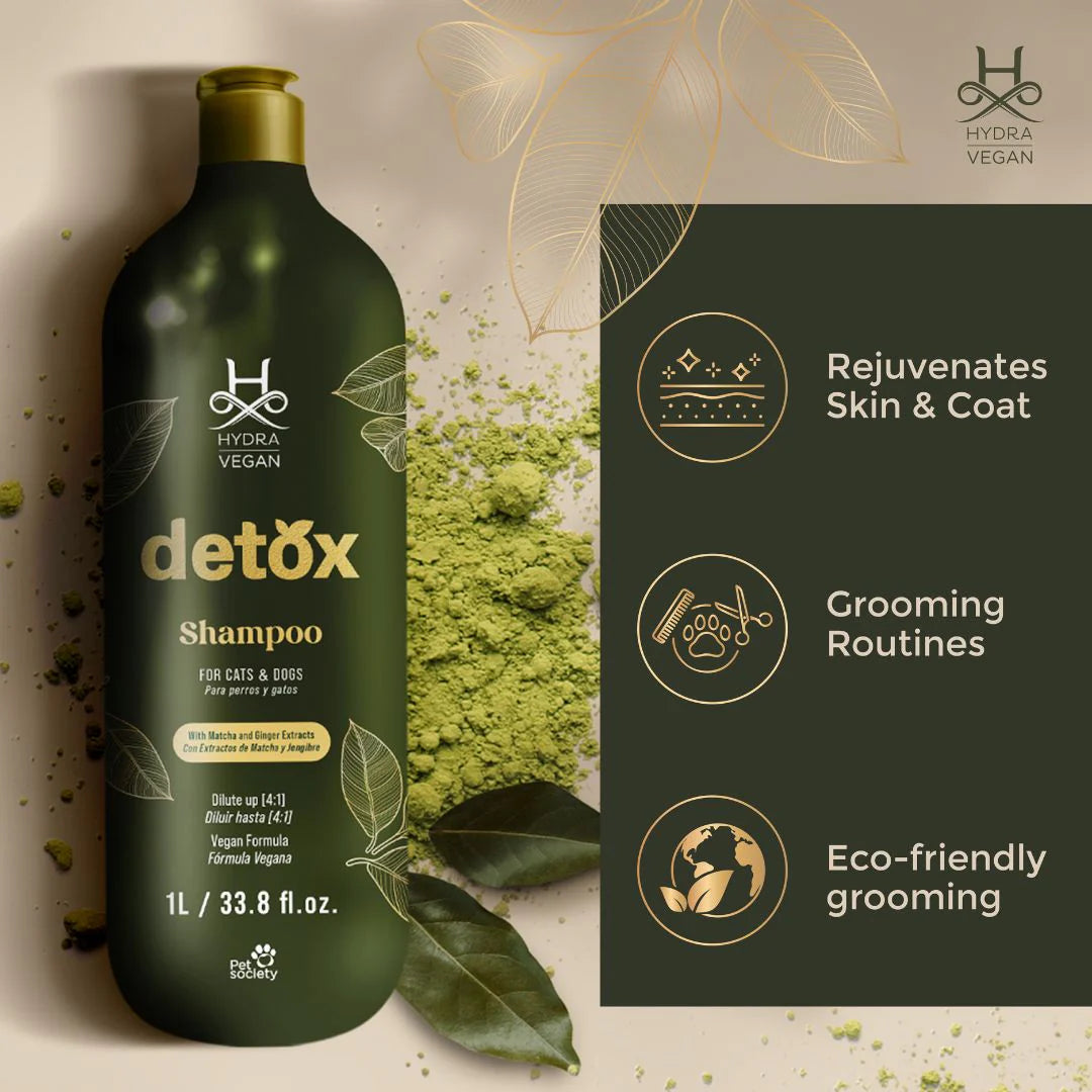 Hydra Vegan Detox Shampoo for Dogs & Cats | Deep Clean & Healthy Coat (1L)