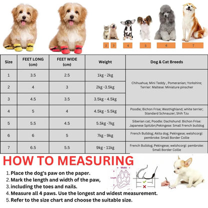 Protective Dog Shoes for Small To Large Breeds | Anti Slip & Secure Fit (Red)