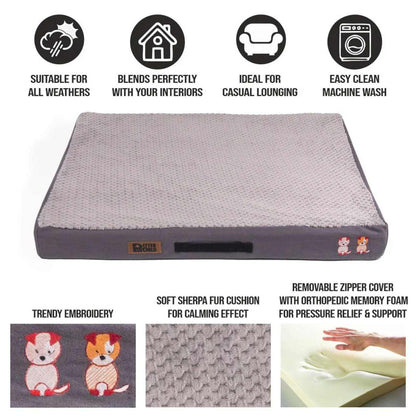 Memory Foam Orthopedic Dog Bed | Durable & Comfortable (Grey)