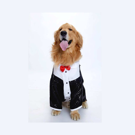 Formal Dog Tuxedo with Bow Tie – Sparkle Party Collection
