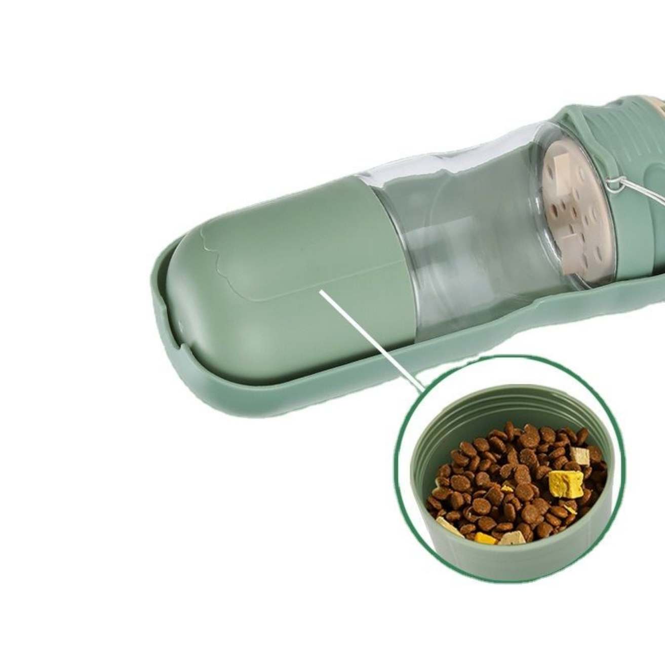 Portable Pet Water Bottle with Food Storage | Travel Dog Bottle