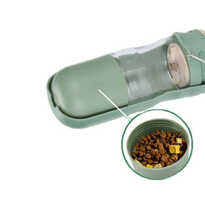 Portable Pet Water Bottle with Food Storage | Travel Dog Bottle