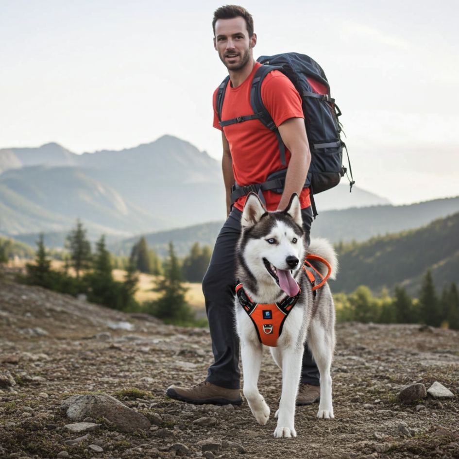 HANK 3M Reflective No Pull Dog Harness | Neon Orange