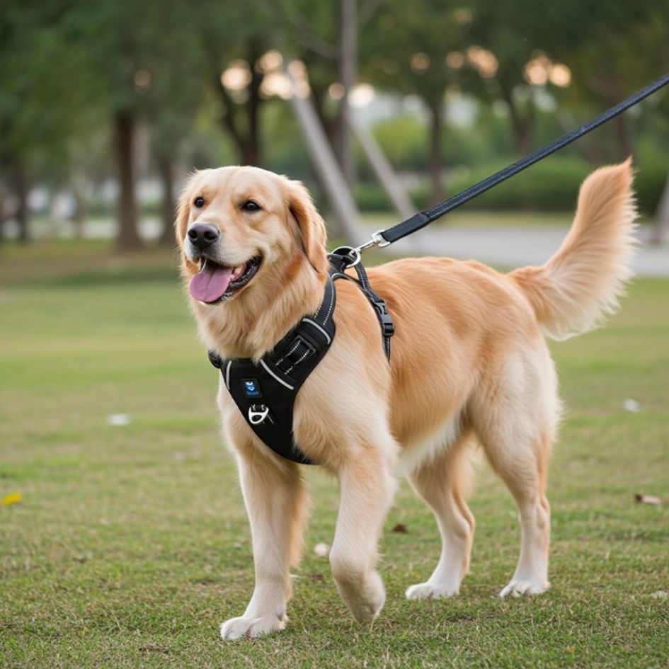 HANK 3M Reflective No Pull Dog Harness | Black