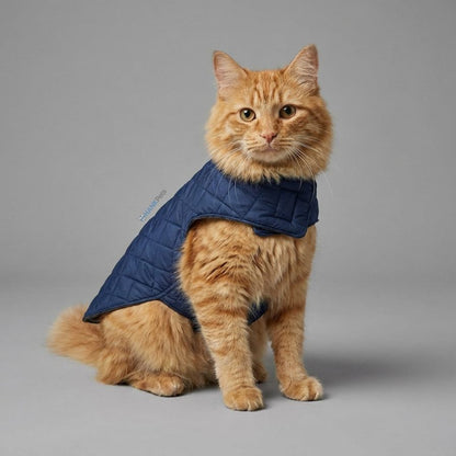 Navy Blue Puffer Quilted Jacket for Dogs & Cats