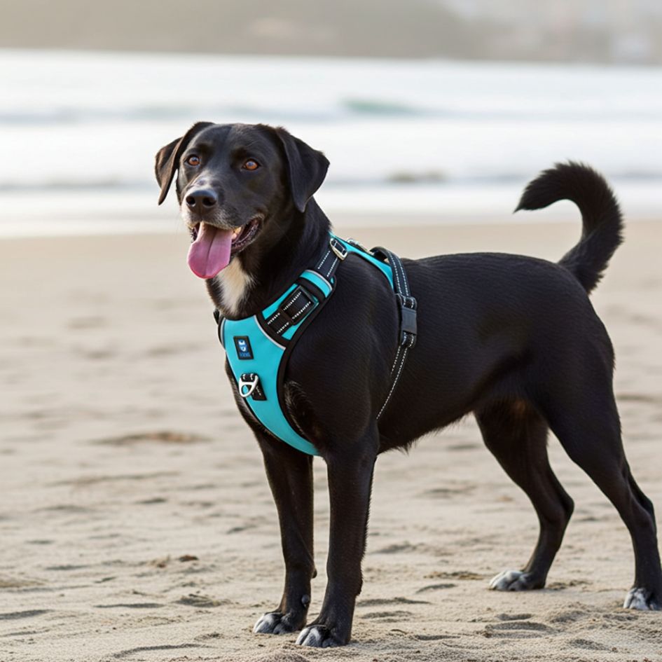 HANK 3M Reflective No Pull Dog Harness | Cyan Blue