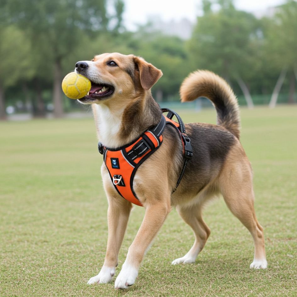 HANK 3M Reflective No Pull Dog Harness | Neon Orange