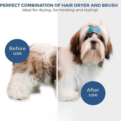 Pet Hair Dryer 2 with Slicker Brush, 3 Heat Settings | Dog Blower