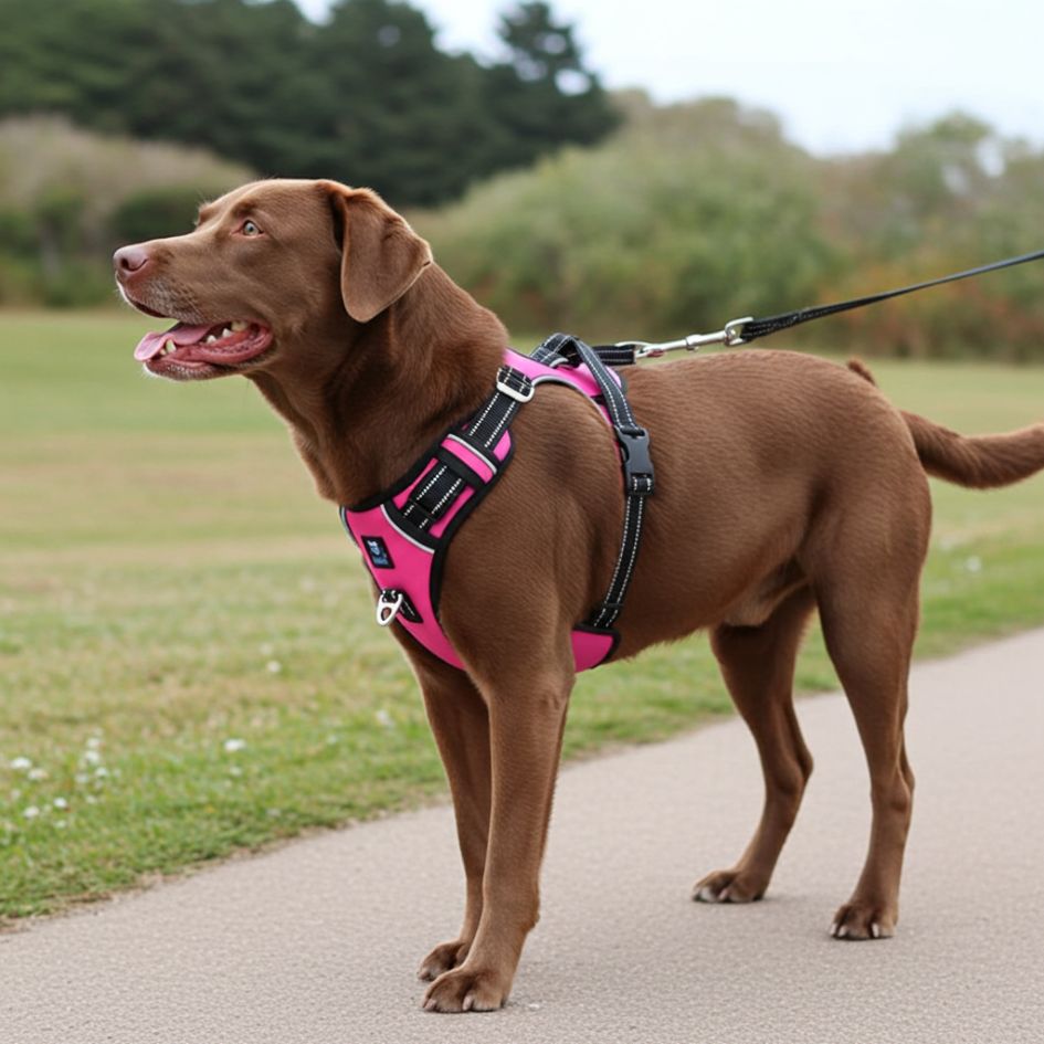 HANK 3M Reflective No Pull Dog Harness | Pink
