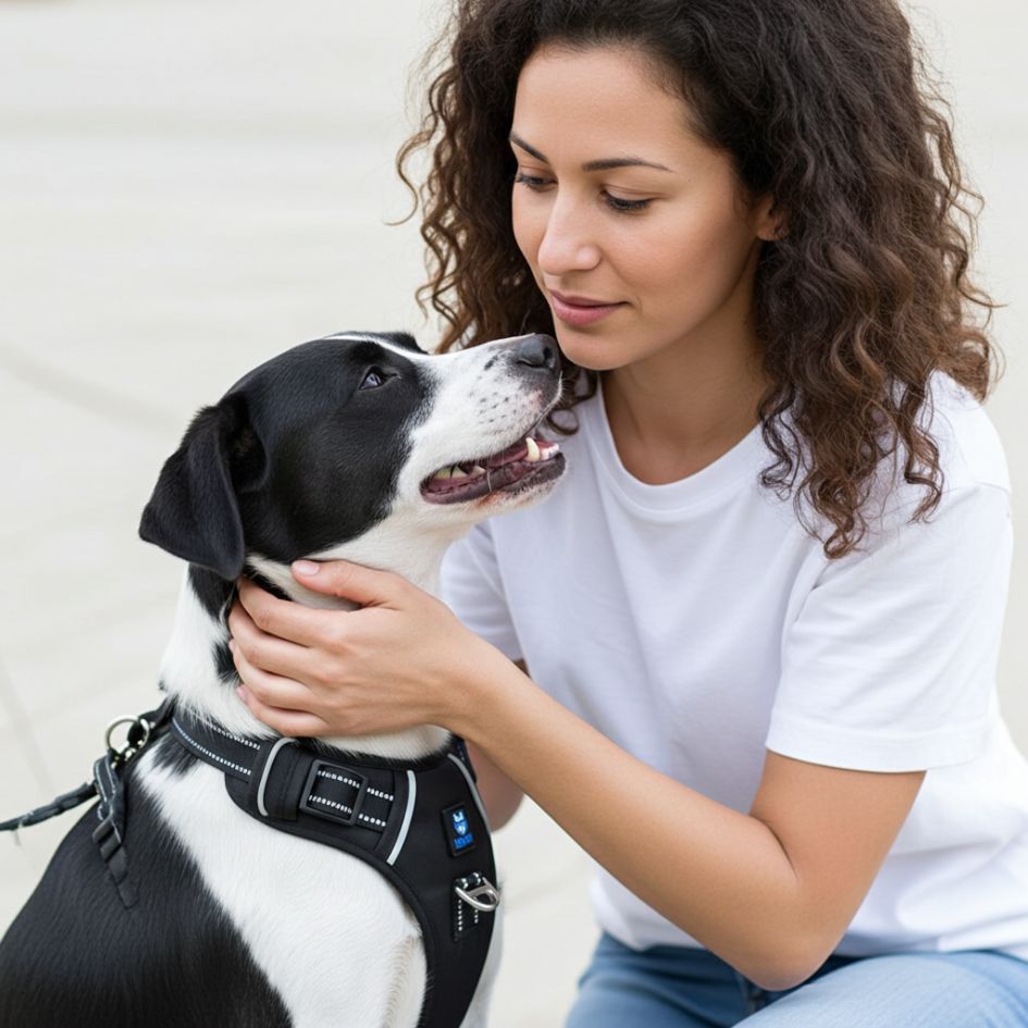 HANK 3M Reflective No Pull Dog Harness | Black
