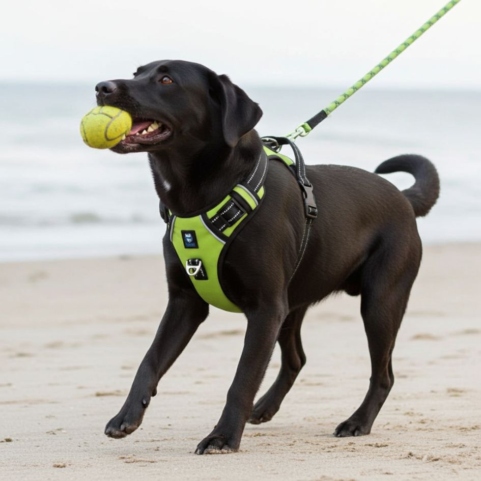 HANK 3M Reflective No Pull Dog Harness | Neon Green
