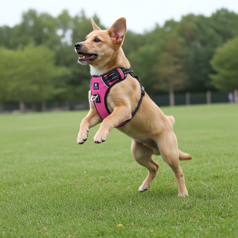 HANK 3M Reflective No Pull Dog Harness | Pink