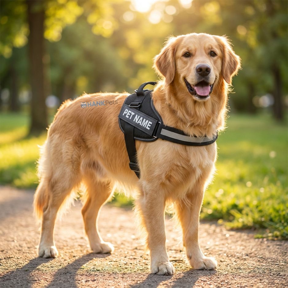 Personalized Reflective Dog Harness | Black