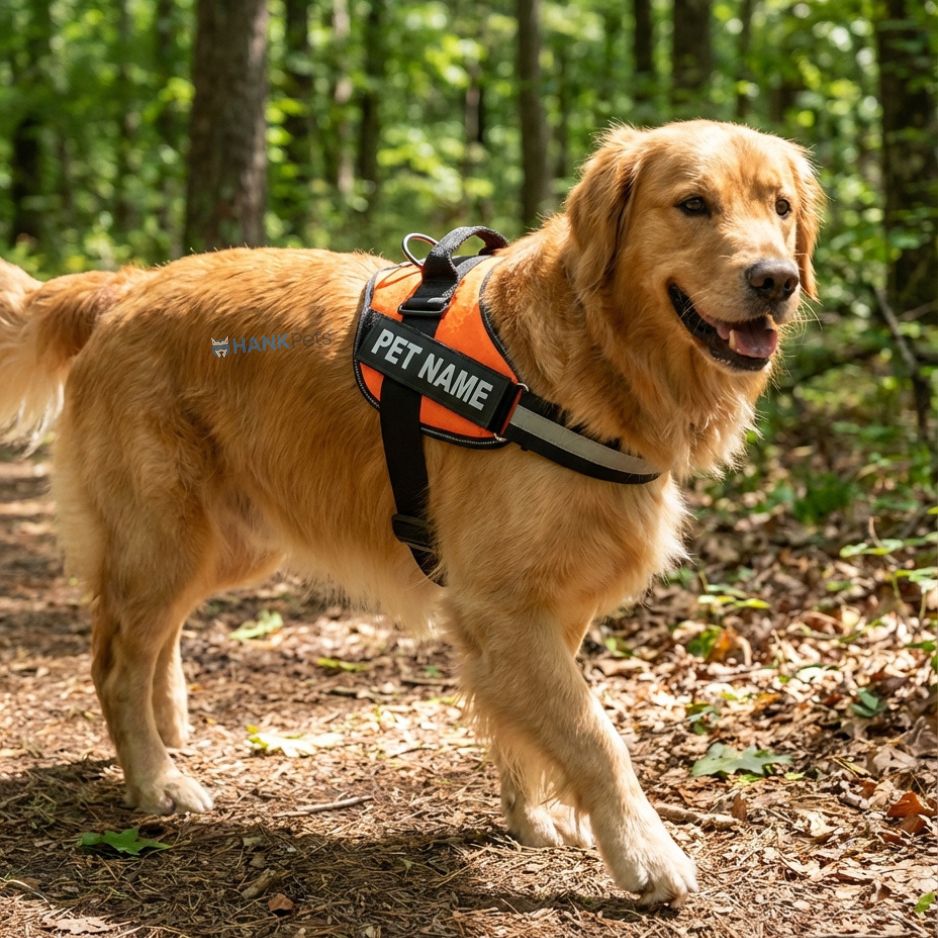 Personalized Reflective Dog Harness | Orange
