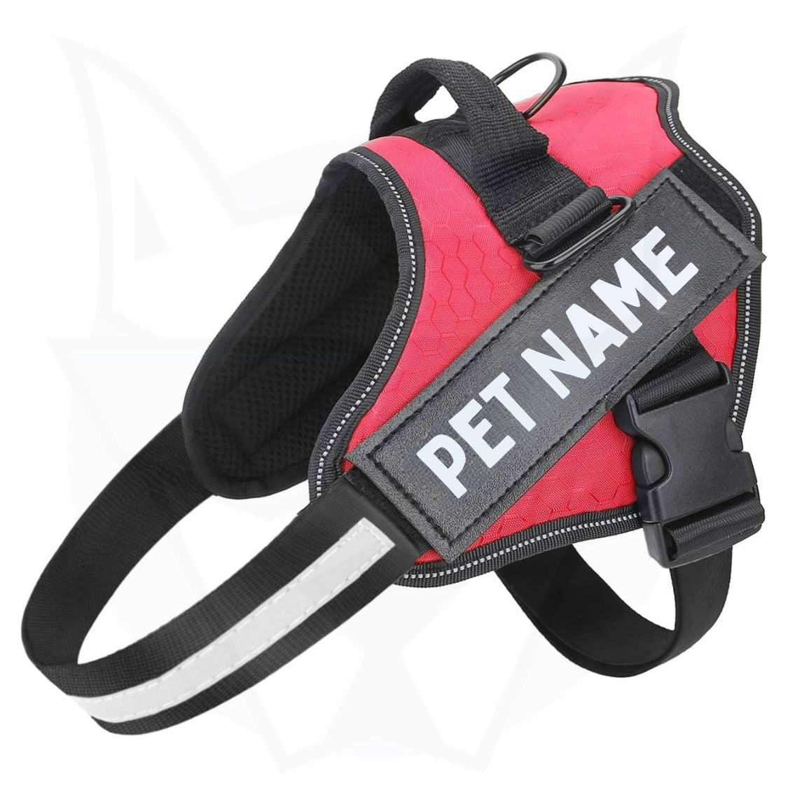 Personalized Reflective Dog Harness | Red