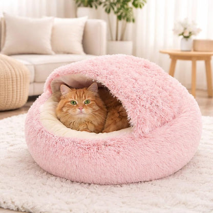 Ultra Soft Plush Round Pet Bed for Dogs & Cats – Washable Bed with Anti-Slip Base