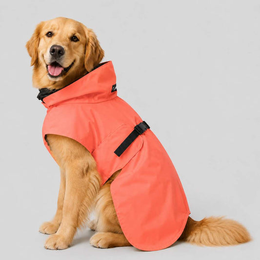 Red Waterproof Dog Raincoat with Hood