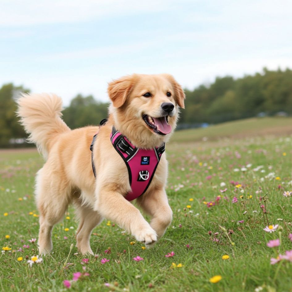 HANK 3M Reflective No Pull Dog Harness | Pink