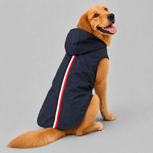 Navy Blue Reflective Raincoat For Dogs & Cats