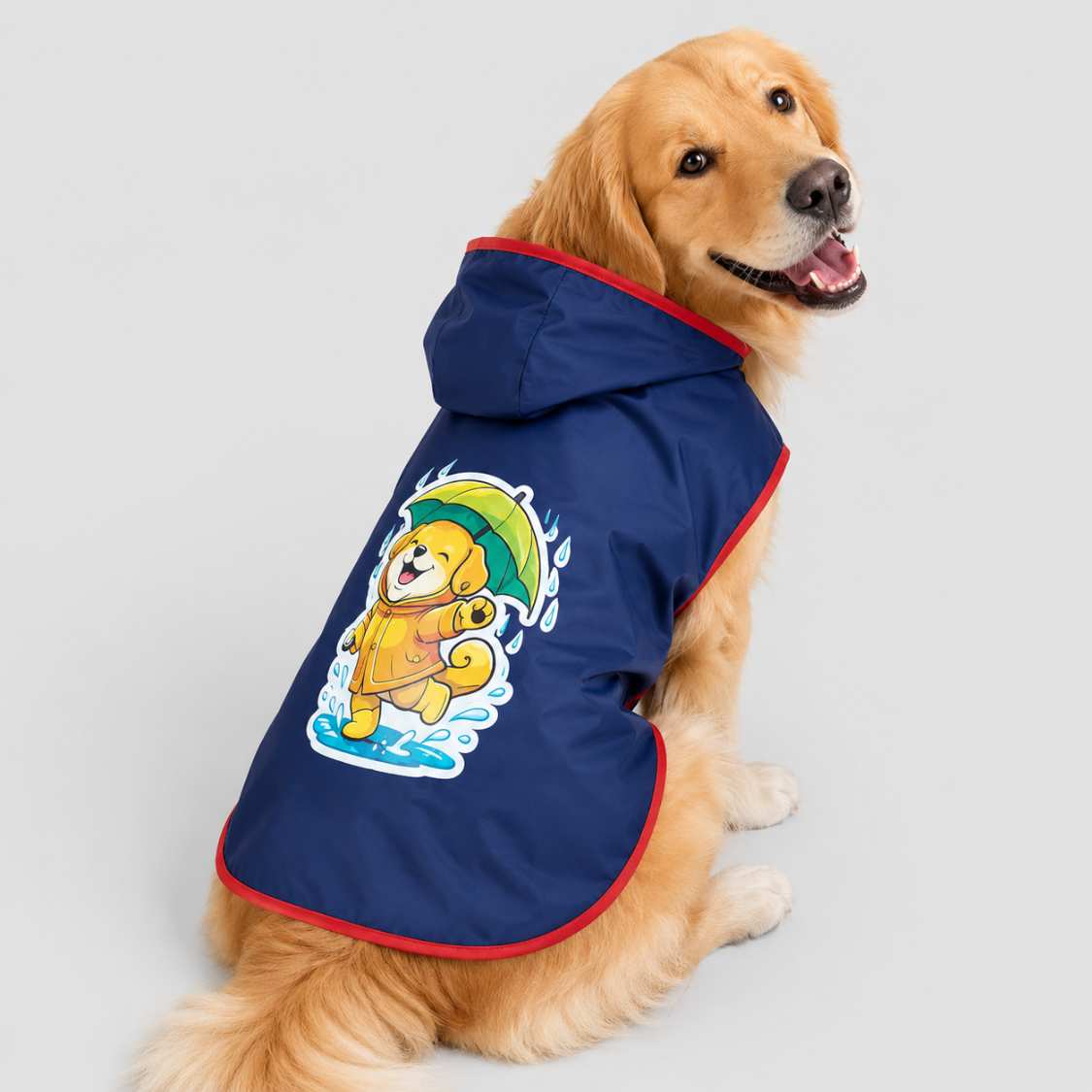 Happy Paws Printed Dog Raincoat | Waterproof Cartoon Rain Jacket